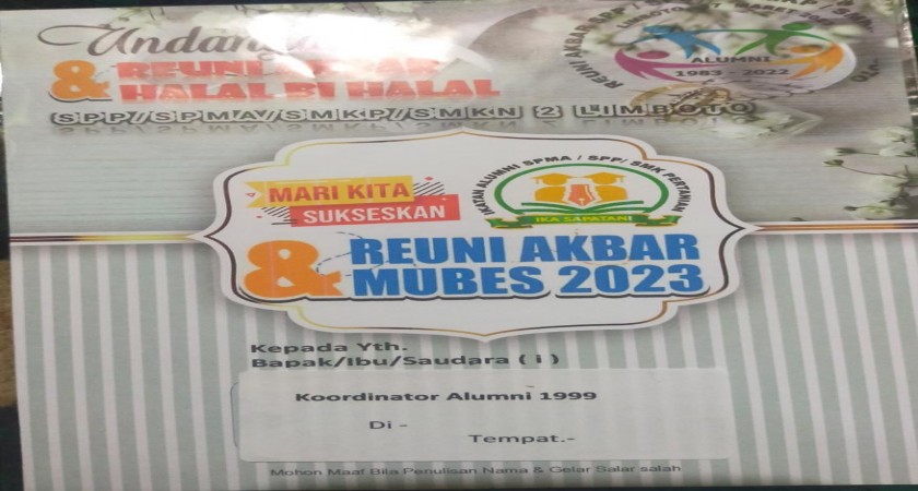 UNDANGAN REUNI SMKN 2 LIMBOTO